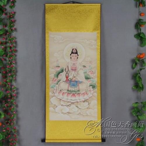 Exquisite Chinese Antique collection Guanyin painting