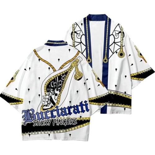 Kimono Jojos Bizarre Adventure Haori Giorno Giovanna Bruno Bucciarati Cosplay Men Summer Casual Clothing