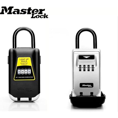 Key Safe Box Keys Storage Outdoor Padlock Combination Light Up Dial Portable Lock Box Password Lock Keys Hook For Home Office