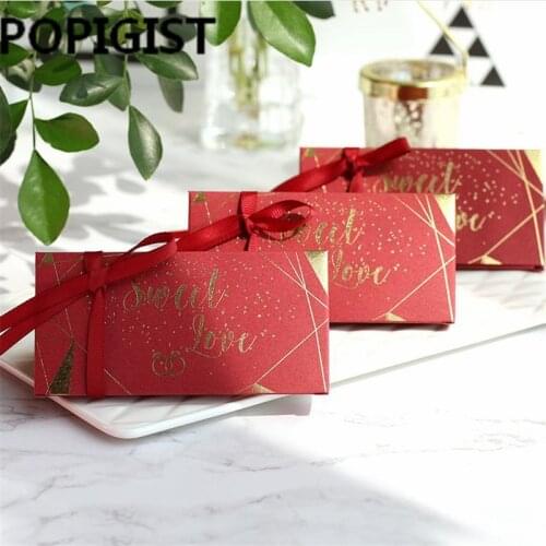 Creative Romantic Love Wedding Favors Candy Boxes Bomboniera Chocolate Box Wedding Party Gift Box With Ribbons 100pcs