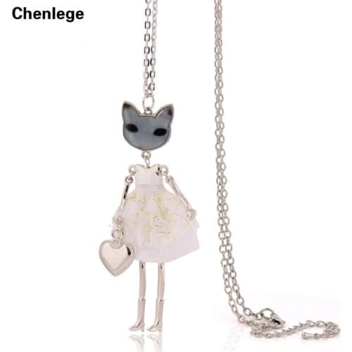 Hot sale fashion doll necklace animal meshes womens chain cute girls long necklace jewelry female accessories bijoux big choker