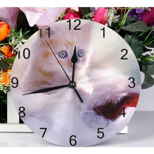 Cute Cats 25CM Big Wall-Clocks Decor Numeral Digital Dial Mute Silent Non-Ticking Battery Operated Clocks for Bedroom Livingroom