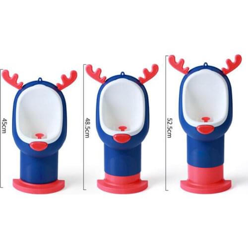 Cute Deer Potty Training Urinal for Boys with Funny Aiming Target, Adjustable Height, Toddler Boy Toilet Pee Trainer, 3 Colors