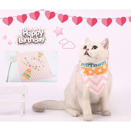 Pet Bib Fashion Creative Decorative Lovely Dog Bandana Pet Bandana for Birthday Pet Dog Cat Bib Happy Birthday Party Supplies