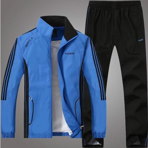 Men Casual Track Suit Sportswear Jacket+Pant Sweatsuits Plus Size 4XL 5XL Men Two Piece Clothing Sets Spring Autumn Tracksuit