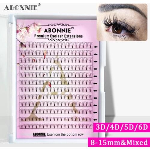 Abonnie Large Premade Fans Lash Short Stem 3d/4d/5d/6d Beautiful Russian Fake Volume Eyelash Individual Natural Lash Faux Mink