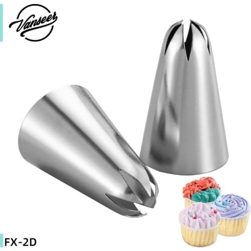 2D# Stainless Steel Nozzle Open Star Tip Pastry Cookies Tools Icing Piping Nozzles Cake Decorating Cupcake Creates Drop Flower