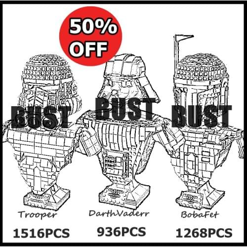 2021 NEW Star Helmett Bust LepinBlocks Compatible 75304 75277 75276 Building Blocks Bricks Educational Wars Toys Xmas Gift