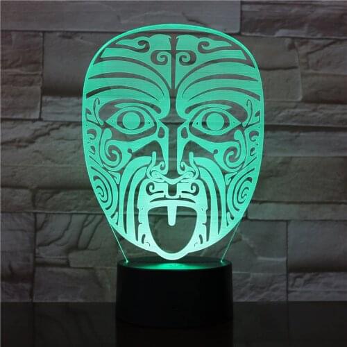 New 3D Lamp Painted face Night Light for Children Bedroom USB Battery Nightlight novetly Gift for Adult Led Night Light 2020