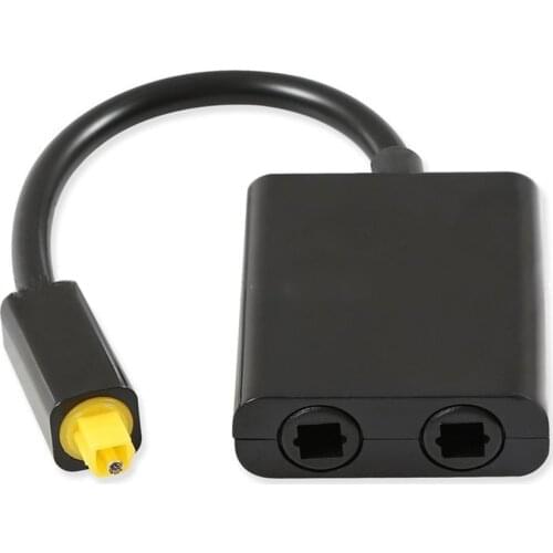 Optical Adapter Male To Female Black Distributor 2 In 1 Out Dual Port Accessories Splitter Fiber Audio Cable Replacement Digital