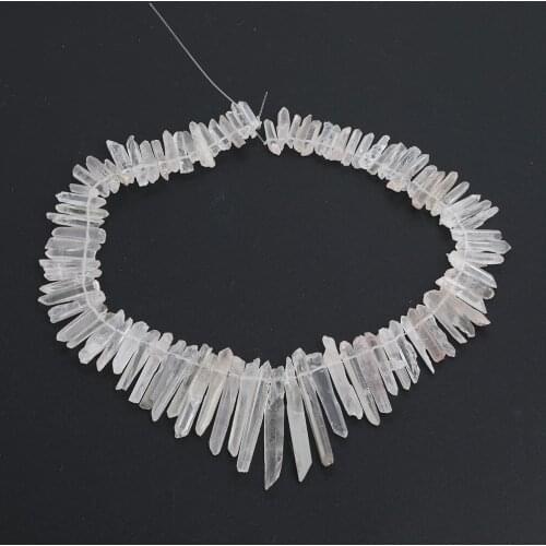 Approx 100pcs/strand Natural White Quartz Crystal Stick Point Loose Beads Pendant,Crystal Briolettes Beads Jewelry EF-CT-311AMBH