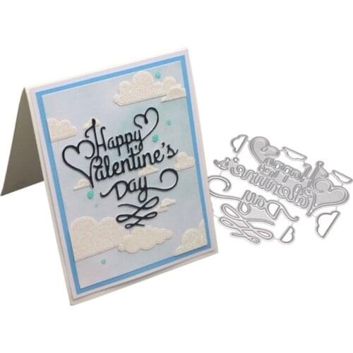 Happy Valentines Day Metal Cutting Dies Stencil DIY Scrapbooking Album Stamp Paper Card Embossing Decor Craft