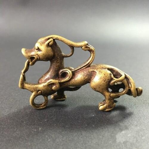 Collectable Chinese Brass Carved Brave Troops Exorcism Exquisite Small Statue