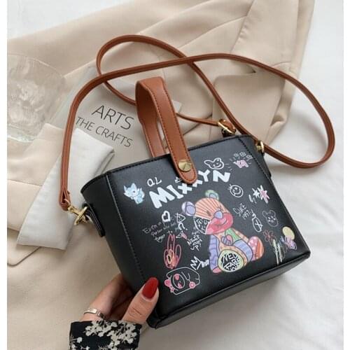 Cute Cartoon Printing Shoulder Bag Women Totes Luxury Handbags Women Bags Designer Top Handle Crossbody Bag Sac A Main Femme