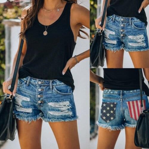 United States Independence Day Holidays Summer Shorts Women Casual Girl Hot Sale Sexy Shorts Denim Shorts High Waists Fashion