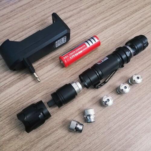 High-power laser pointer 532nm 5mw adjustable focus red dot laser sight starry sky laser cap 009 green laser burning equipment