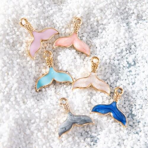 10Pcs Enamel Mermaid Tail Charms Pendant for Jewerly DIY Making Bracelet Women Earrings Necklace Accessories Findings Craft