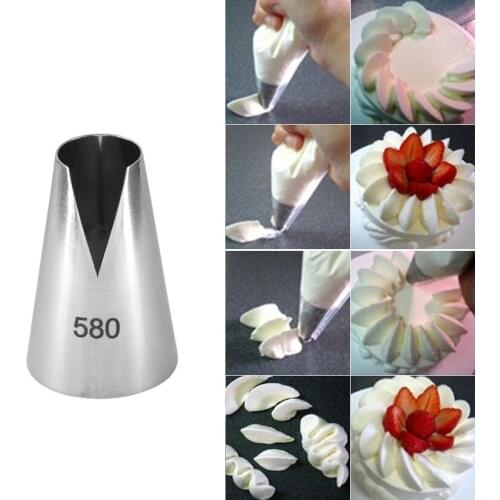 Wholesale 10 pcs/lot 580# Ruffle Tips Stainless Steel Icing Piping Nozzles Cake Decorating Pastry Tip Sets Cupcake Tools