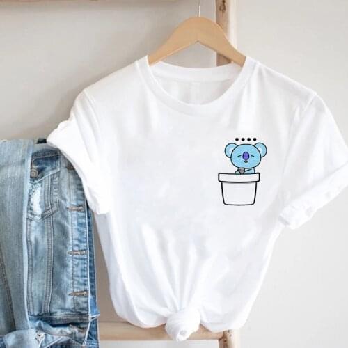 2021 Women t shirt Kawaii Koala T-shirts Funny Cartoon T-shirt 90s Girls Harajuku graphic tshirt Top Short Sleeve t-shirt femme