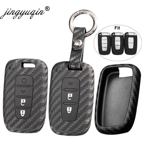 20x 2/3/4B Carbon Fiber Silicone Smart Remote Key Case for Kia K2 K5 Sportage Forte Hyundai IX35 Sonata Genesis Veloster Elantra
