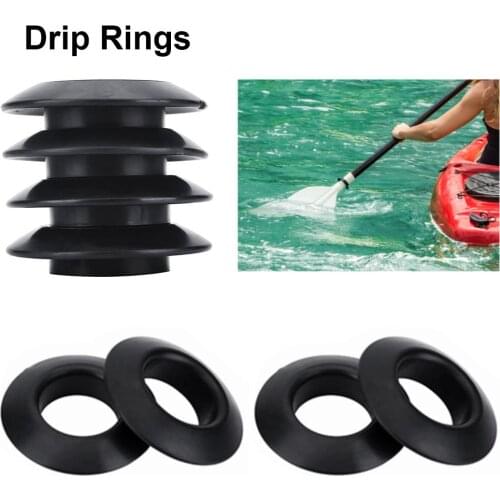4PC Universal Black Rubber Drip Ring Replacement Kayak Propel Paddle Splash Guard Parts Outdoor Raft Canoe Kayak Oar Accessories