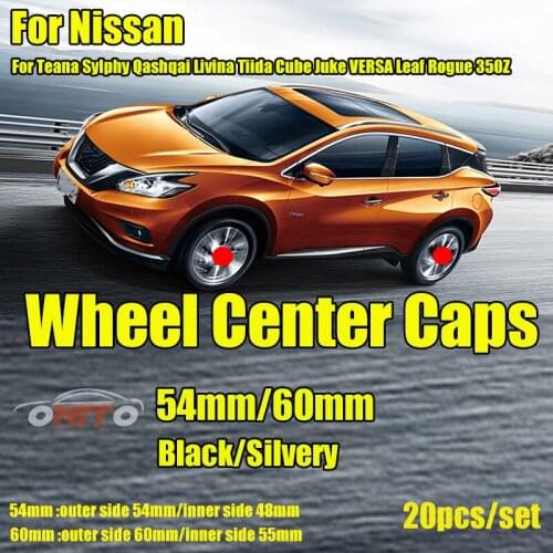 20pcs/set Car Emblem 54mm 60mm 2.36" Car Wheel Rim Cap Covers Wheel Hub Cap Emblem for NISSAN NISMO Teana Sylphy Qashqai Livina