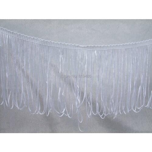 Free shipping 3 Yards/Lot 4 inch length white chaineette polyster fringe trim for lampshade&Cloth Accessory