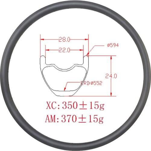 27.5er 28mmx24mm XC AM hookless tubeless carbon rims 24mm deep disc brake UD 3k Matte Glossy Gravel Rim wheel 24H 28H 32H wheels