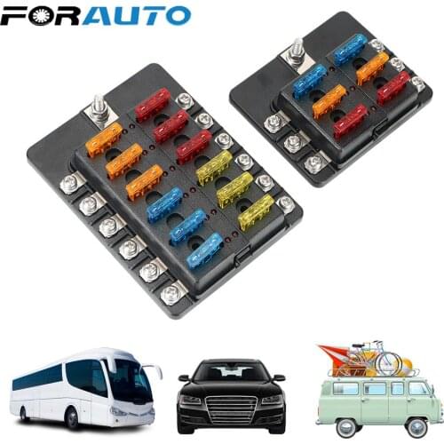 LEEPEE For Auto Car Boat Marine Fuse Box Holder 32V 100A M5 Stud With LED Indicator Light 6 Ways 12 Ways Blade Fuse Block