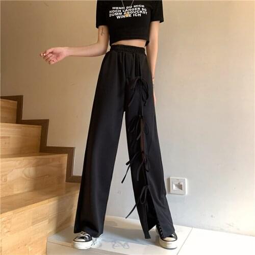 Large size 4XL high waist wide-leg pants womens summer elastic pants temperament design sense drape trousers womens clothing