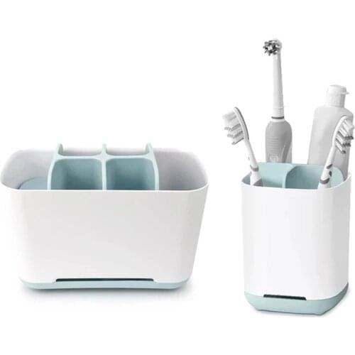 Toothbrush Holder Makeup Brush Teeth Brush Toothpaste Holder Save Space Stand Bathroom Accessories Organizer Case Shaving