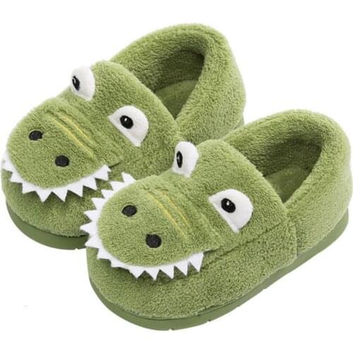 Childrens Cotton Shoes Dinosaur Baby Slippers Children Casual Shoes Crocodile 1-3 Winter Boys Girls