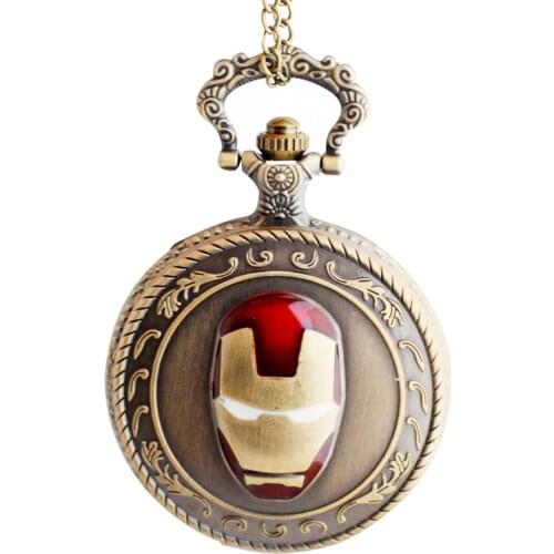 Disney Marvel iron Man Pocket watch Avengers Spiderman Captain America Star wars Anime Figure Children Quartz Watches Gifts Toys