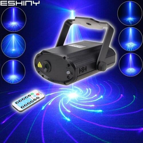 ESHINY Remote MINI B&G Laser 32 Big Patterns Projector DJ Environment Dance Disco Bar Family Party Xmas Stage Light Show T178D3