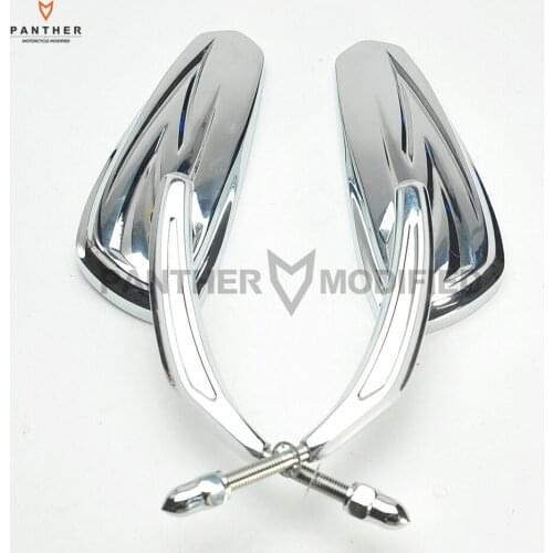 Chrome Motorcycle Mirror Moto Side Rear View Mirrors With 8MM case for Harley Touring Softail Fat Boy Sportster FLHTK 883 1200