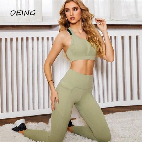 Pockets Legging Zippers Sports Bra 2021 Clothing Women Workout Set Gym Set Women 2 Piece Set Women Plus Size