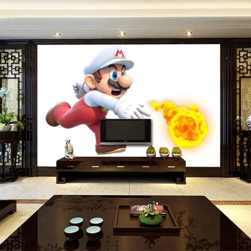 Mario cartoon character painting customizable oil painting kitchen study bedroom TV background decorative painting mural custom