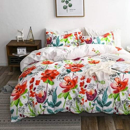 Floral Duvet Cover Set Single Double Queen King 220x240 Bedding Set Bed Sheet Pillowcase Polyester Bed Linen Quilt Covers