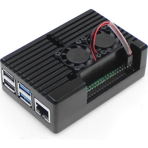 Raspberry Pi 4 Aluminum Case Box Black Enclosure With Dual Fan Passive Cooling Heat Sink For Raspberry Pi 4 Model B 4B