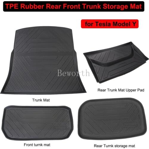Car Front Trunk Storage Mat For Tesla Model Y Rear Trunk Mat Cargo Tray TPE Waterproof Protective Upper Pad Mat Car Accessories