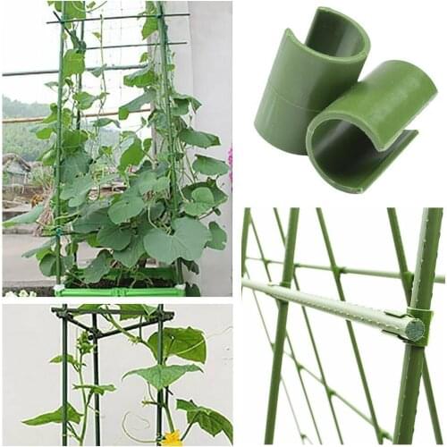 100 PCS Cross Plastic clips Plant support Fixed Connector Adjustable Agriculture Fastener Pillars Diameter 8-20mm Gardening