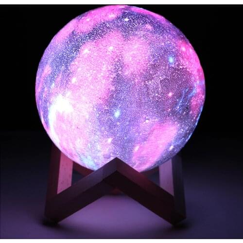 3D Print Star Moon Lamp LED Galaxy Lamp 3/16 Color Change Touch Remote Control LED Night Light Home Decor Creative Kids Gift