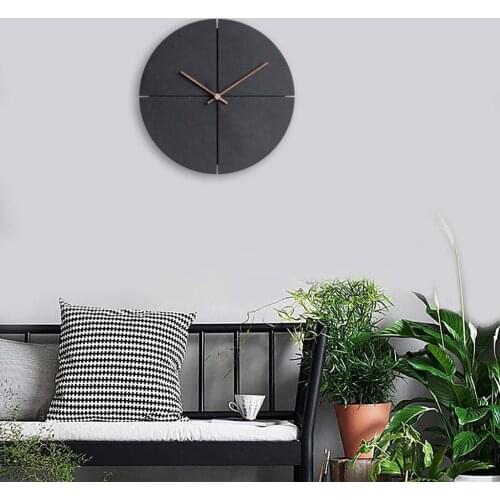 Nordic Wooden Large Wall Clock Modern Home Decor Bedroom Silent Clock for Children Kids Room Cafe Decor (Not Include Battery)