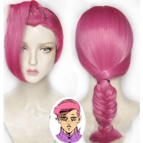 Anime JoJo bizarre adventure Vinegar Doppio Heat Resistant Cosplay Costume hairwear Wig+Wig Cap