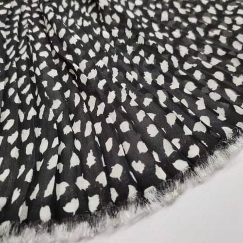 Pleated Chiffon Print Fabric Organ Crushed Soft Breathable DIY Skirt Sewing Material
