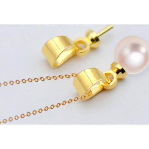 50pcs/lot 925 Sterling Silver Pearl Pendant Connector Bead Caps Connection Necklace End Cap Clasp Bails DIY Jewelry Make