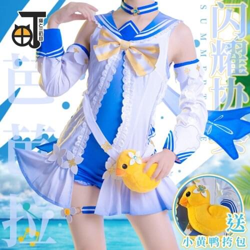 Hot Game Genshin Impact Barbara Swimsuit Cosplay Costume Lovely Beach One Piece Sizes S-XL Custom-made 2021 New
