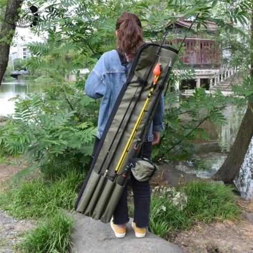 Portable Foldable Fishing Rod Carrier Fish Pole Tools Storage Bag Resistant Carrier Pouch for Outdoor