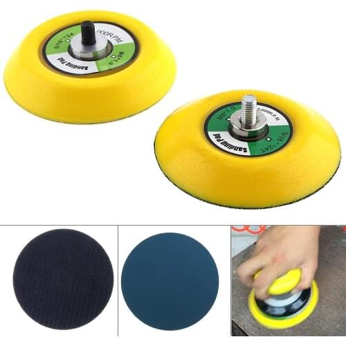 2pcs 3 Inch Professional 12000RPM Dual Action Random Orbital Sanding Pad with Hairy & Smooth Surface for Pneumatic Sander