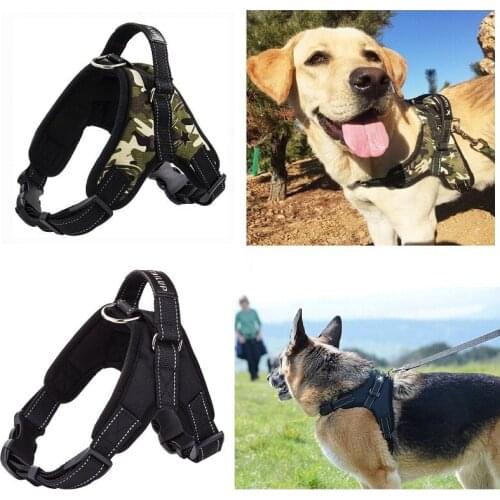 Adjustable Nylon Pet Puppy Dog Harness Collar Reflective Big Large Medium Small Dog Harnesses vest Husky Dogs Supplies 4 Colors